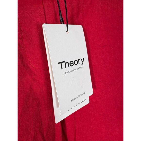 Theory Treeca pull on cherry good crunch pants size 4 - Picture 7 of 10